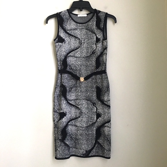 Versace Gianni Logo Sheath Dress Sleeveless Women Small 40 $1692